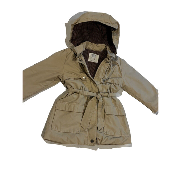 Zara Baby Girls Hooded Raincoat With Plaid Detail 7901/554 Size 2-3 - Picture 1 of 5